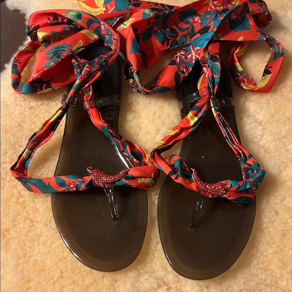 INC International Concepts Red and Green Sandals